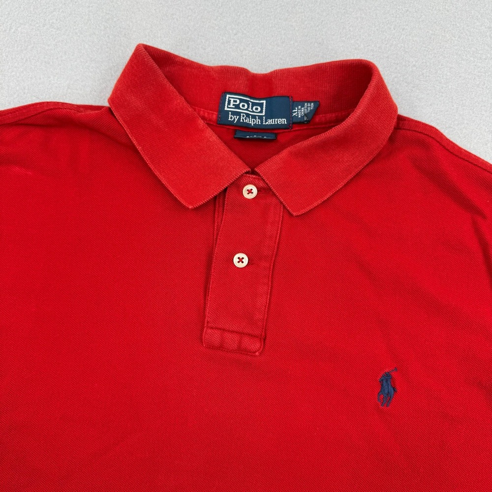 Polo‎ Ralph Lauren Custom Fit Short Sleeve Pique Polo Shirt Mens XL Red Casual